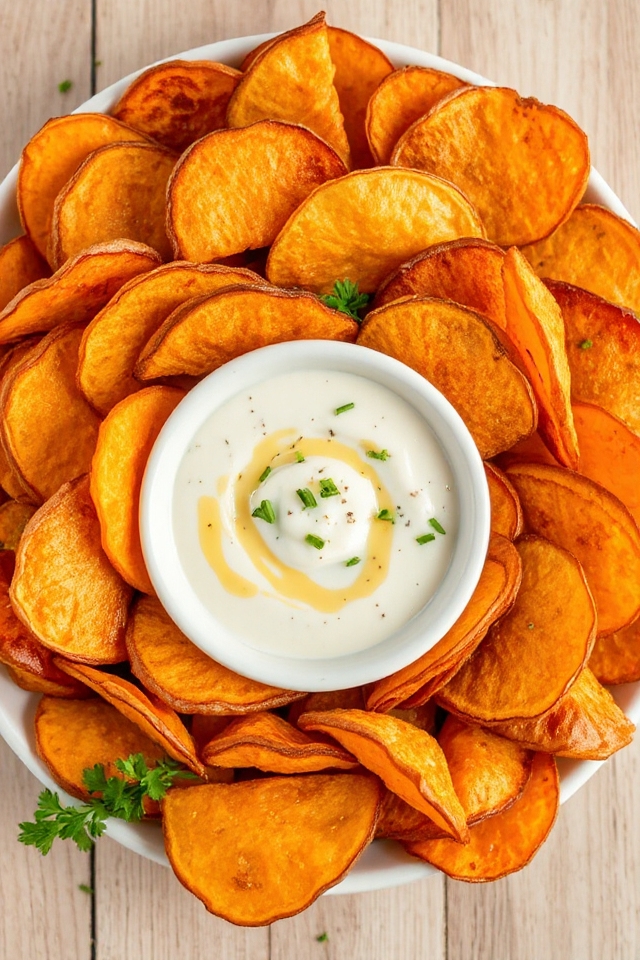 bleu cheese sweet potato chips