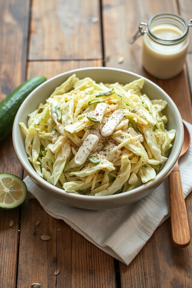 creamy coleslaw with pickles
