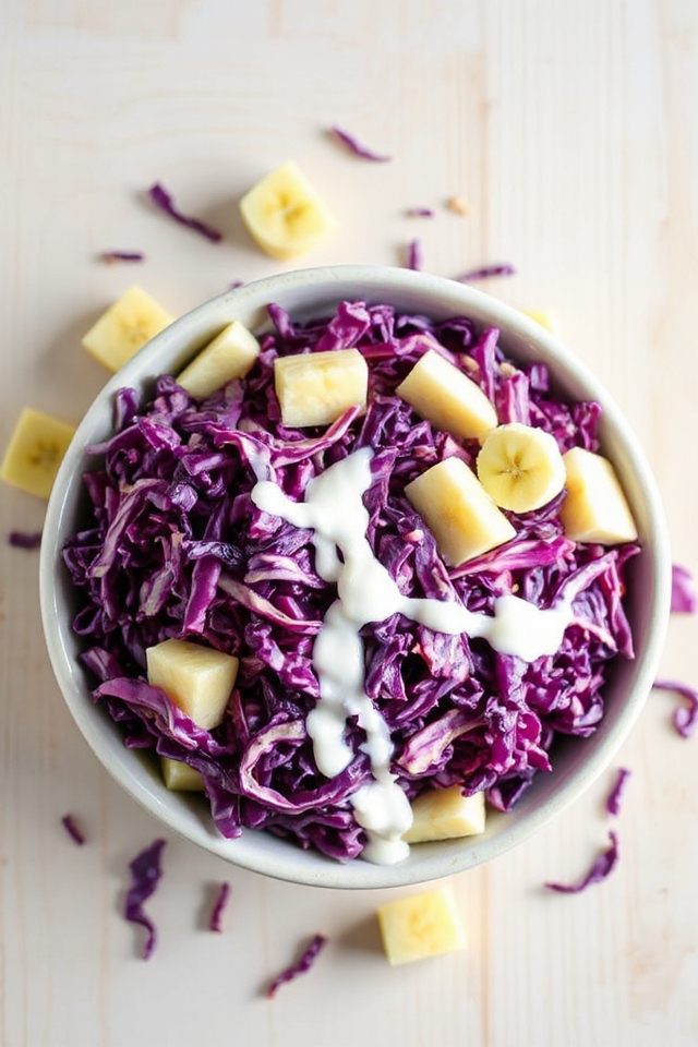 fruit infused purple cabbage coleslaw