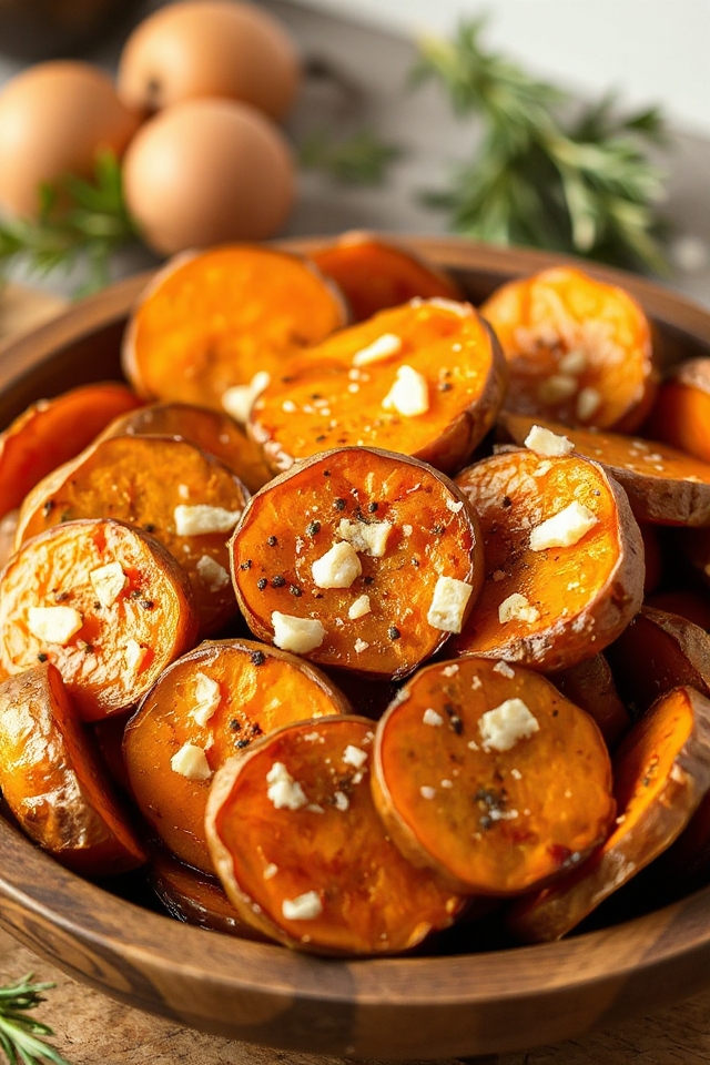 garlic glazed sweet potato slices