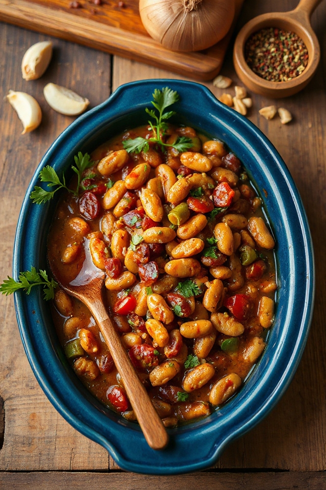 garlic infused sweet beans