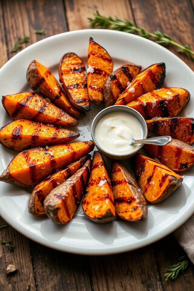 grilled sweet potato wedges