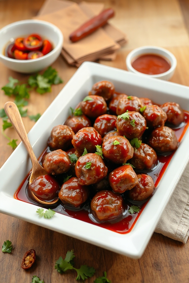 sweet and spicy meatballs