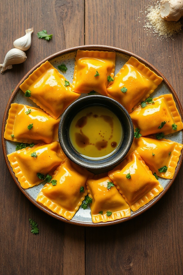 sweet potato garlic ravioli